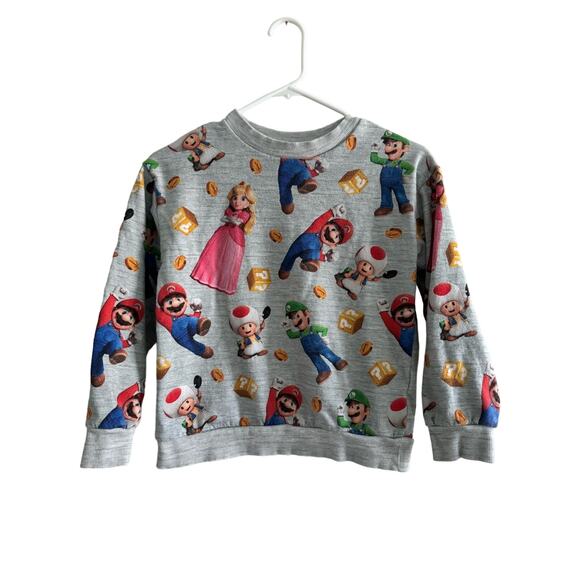 Super Mario Bros Movie Sweatshirt Kids Size 8- 10 - Picture 1 of 4